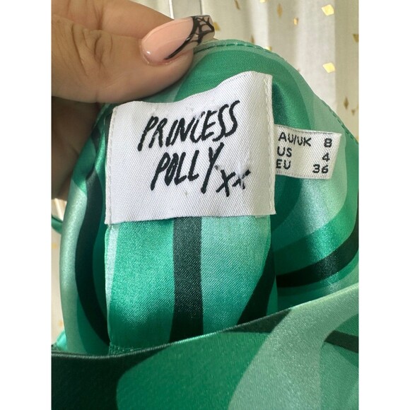 Princess Polly After Hours Silky 60s Retro Cowl Neck Side Zip Mini Dress 4 - Picture 6 of 10